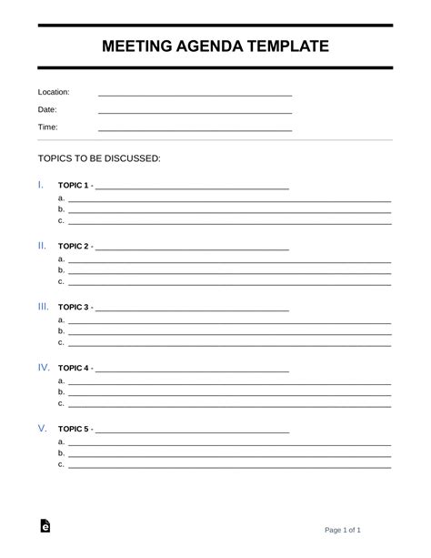 free meeting agenda notes template